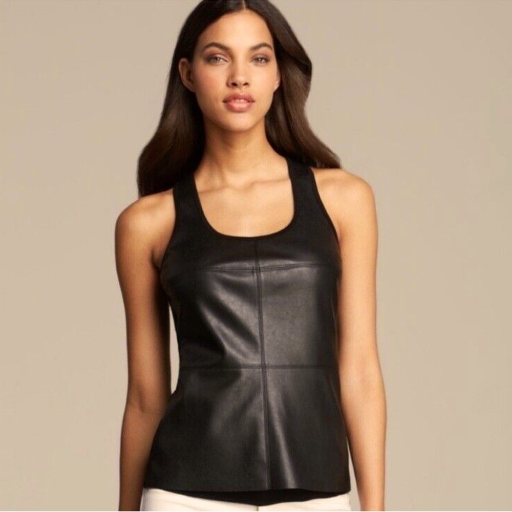 Bailey 44 Fonda Faux leather front black tank size S, worn once